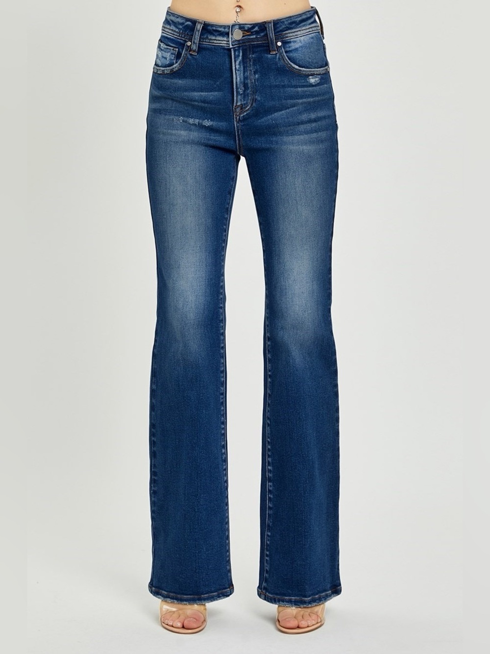 RDP5523RT DARK Risen High Rise Bootcut Jeans - Picture 1 of 3
